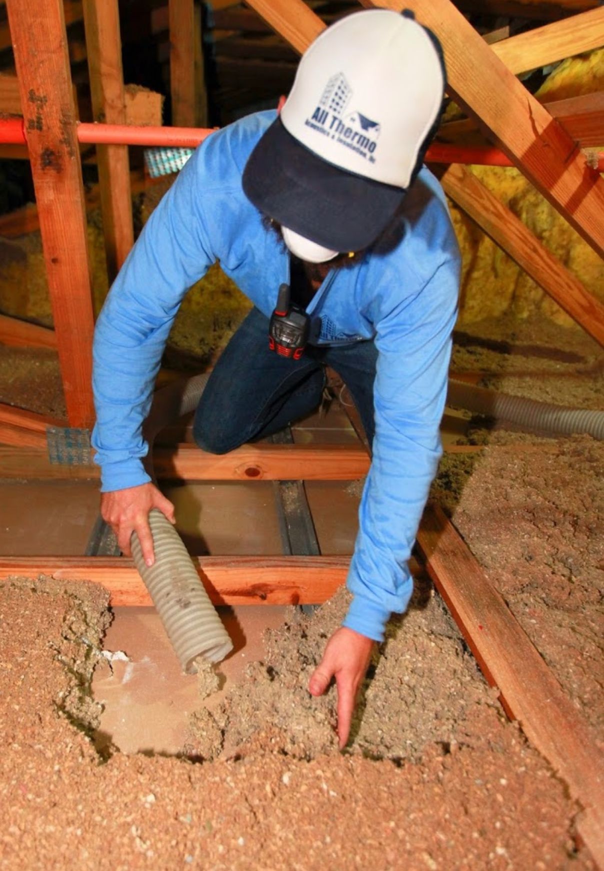 Our Professional employees can remove old insulation, provide ceiling sealing and new attic insulation